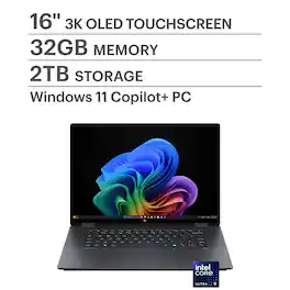 HP - OmniBook X Flip - Copilot+ PC - 16" 3K OLED Touch-Screen Laptop - Intel Core Ultra 9 288V 2024 - 32GB Memory - 2TB SSD - Eclipse Gray