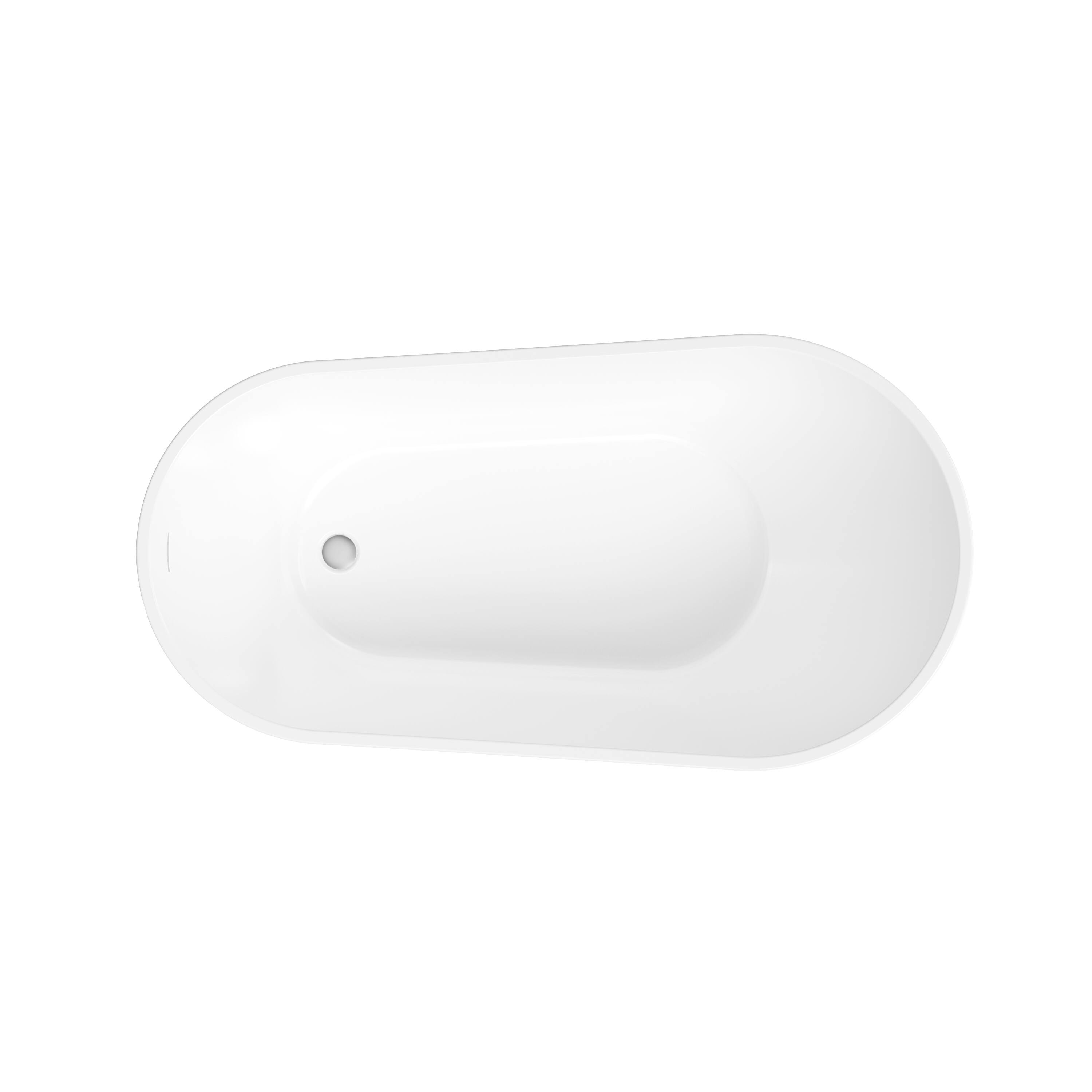 Alt View 10. WELLFOR - Comfy 59 in. x 31 in. Pure Acrylic Flatbottom Oval Freestanding Soaking Bathtub with Drain and Overflow Included - White.