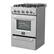 Alt View 4. Forno Appliances - 24 in. Wide 4 burner Breno 2.3 Cu. Ft. Freestanding Gas Convection Range with Storage Drawer - Silver.