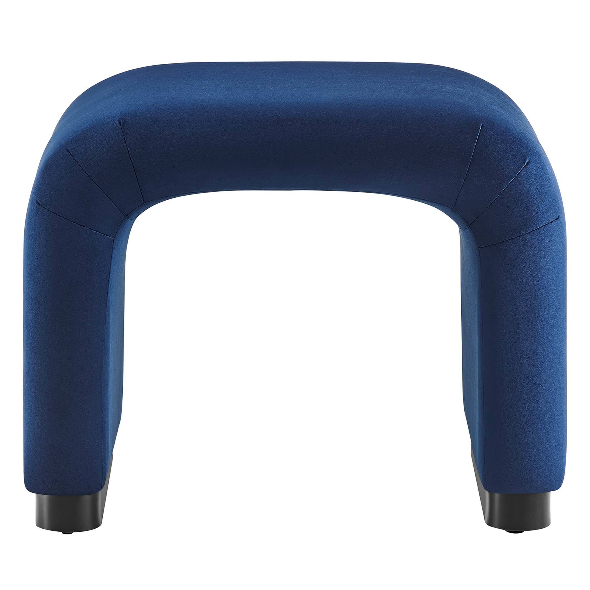 Alt View 4. Modway - Koda Performance Velvet Waterfall Stool by Modway - Black Midnight Blue.