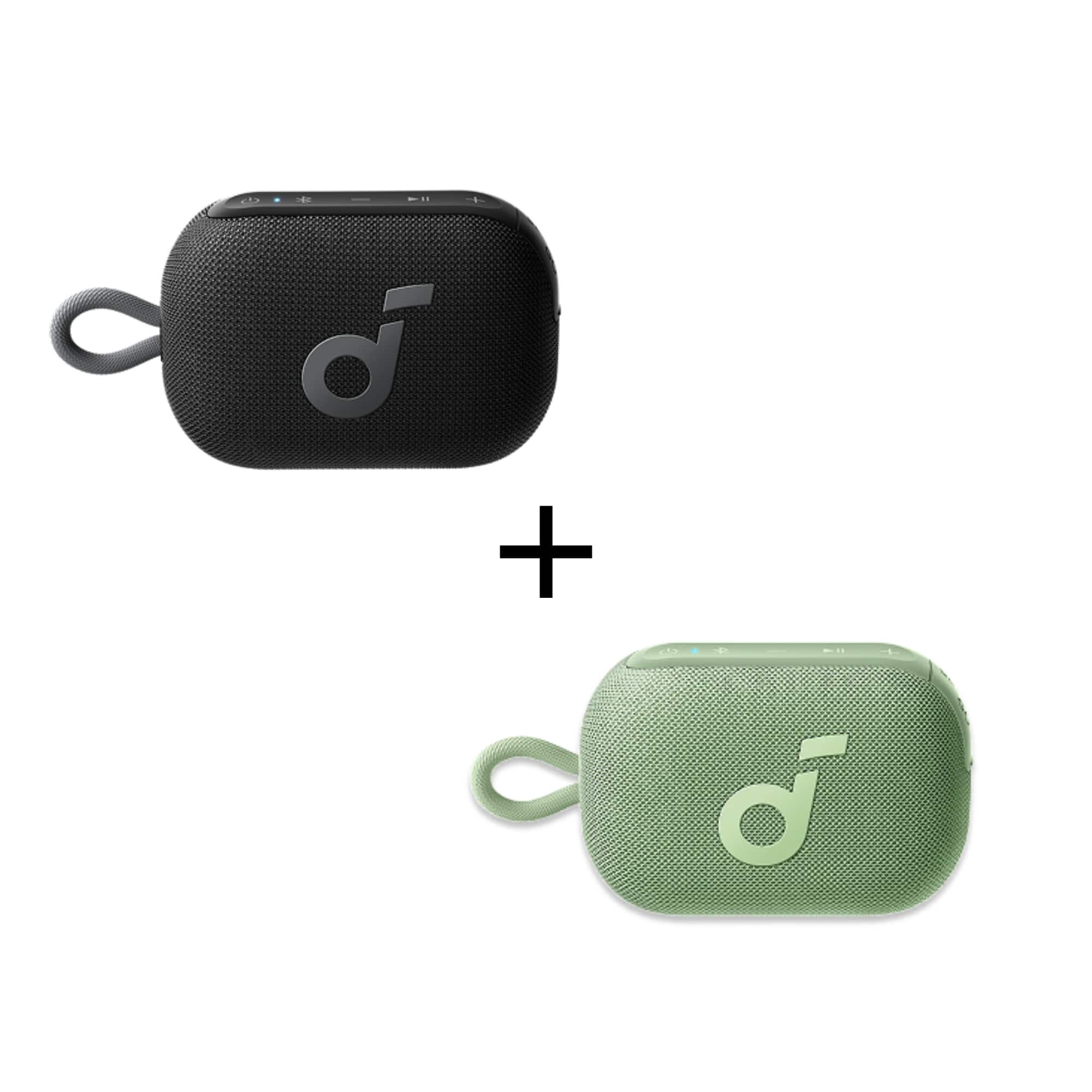 Soundcore - Select 4 Go 2-Pack Bluetooth Portable Speakers – Black & Green, TWS Pairing Enabled - Black and Green