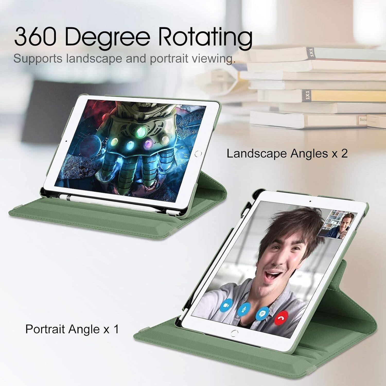 360 Degree Rotating  
Supports landscape and portrait viewing.  
Landscape Angles x 2  
Portrait Angle x 1