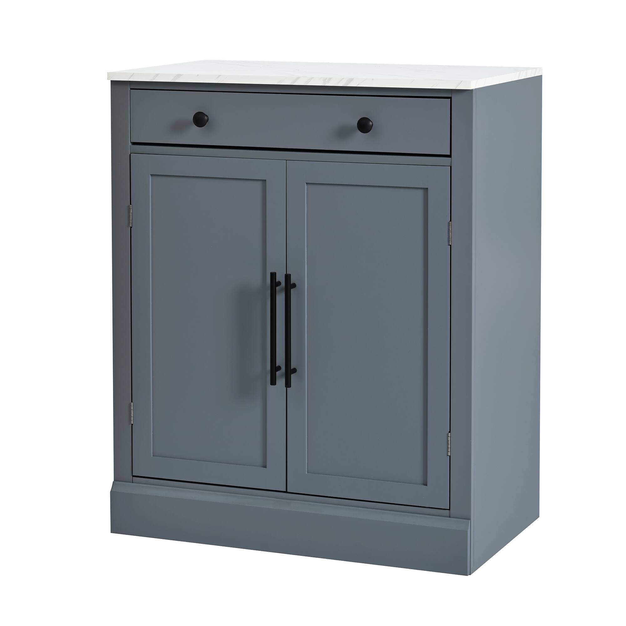 Front. Dexmalle - Dexmalle-Freestanding Kitchen Buffet Storage with Adjustable Shelves-Gray - Gray.