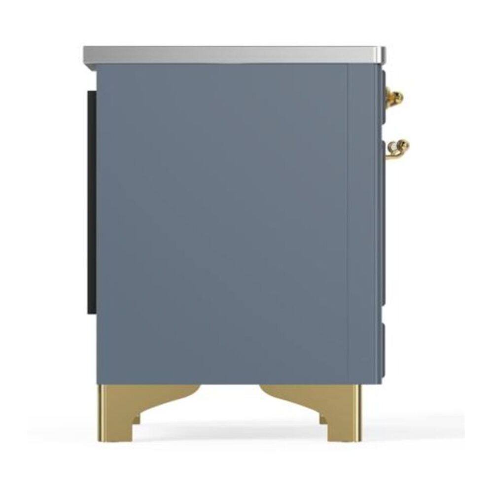 Alt View 10. ILVE - ILVE Majestic II 40 inch Induction Range with 6 Elements (Blue Grey, Brass Trim) - Blue Grey.