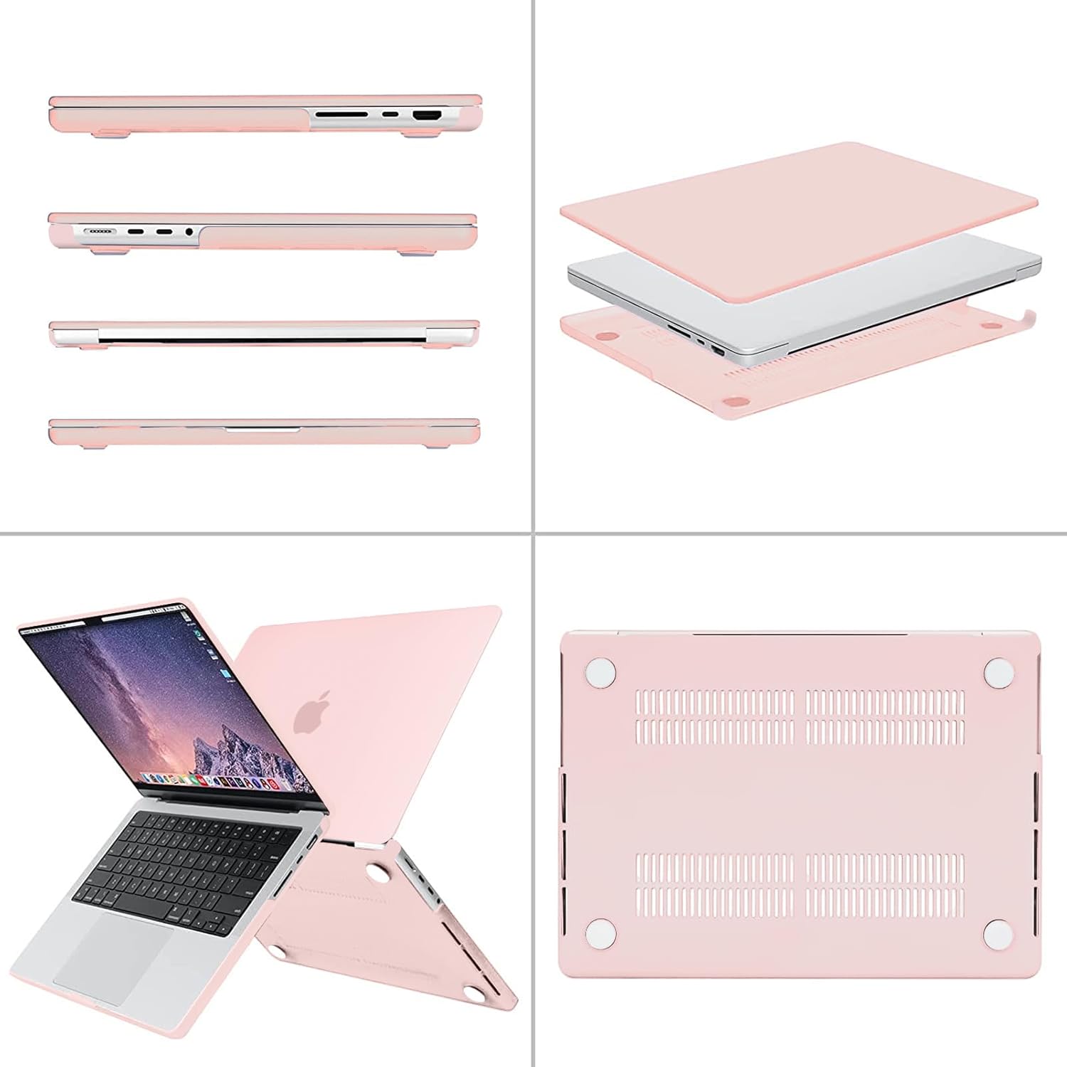 Alt View 1. mosiso - Case for MacBook Pro 14 inch Case M5 M4 M3 M2 M1 2026-2021 A3427 A3426 A3434 A3112 A3185 A3401 A2918 A2992 A2779 A2442 - Chalk Pink.
