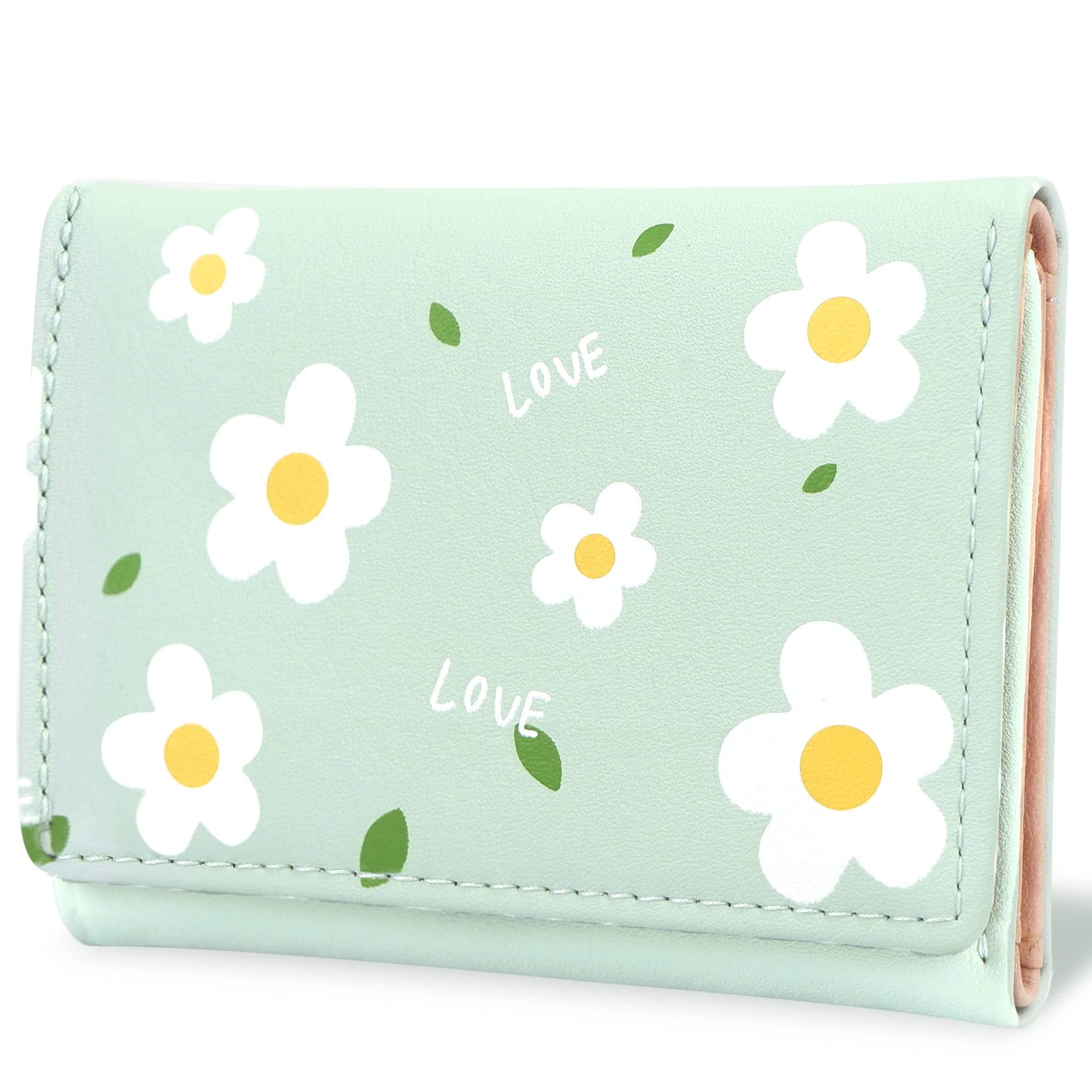 Jadie Link - Cute Wallets Women Leather Rfid Blocking Small Trifold Wallet Window Ladies Womens Stylish Cute Wallet small wallet - Green