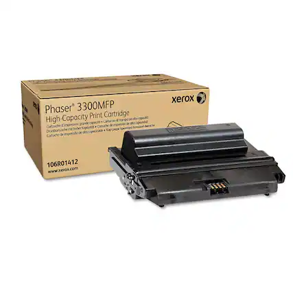 Xerox Phaser 3300MFP High-Capacity Print Cartridge
Cartouche d'impression de grande capacité
Cartuccia d'impresion de alta capacidad
Druckkarte mit höherer Kapazität
Cartucho de impresión de alta capacidad
Картридж для принтера большой емкости
106R01412
www.xerox.com