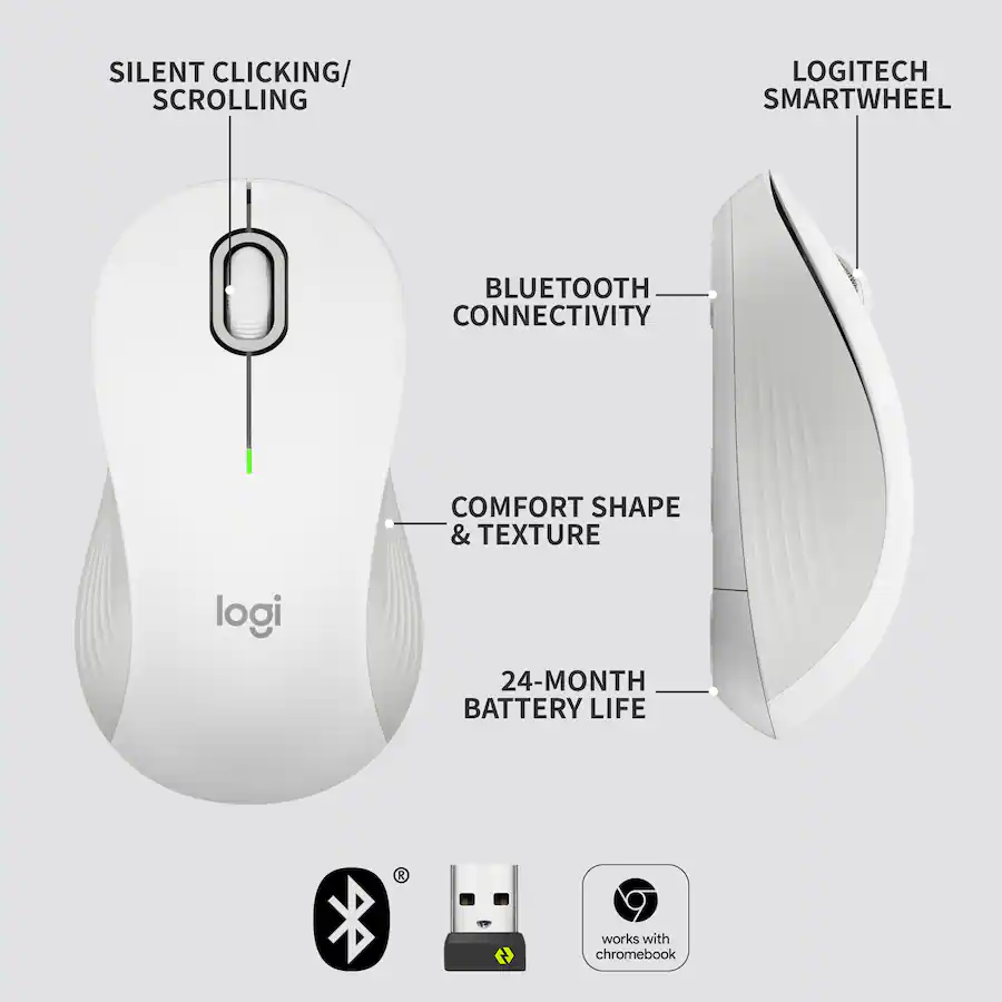 Logitech Signature M550 Wireless Bluetooth Optical Ambidextrous Mouse ...
