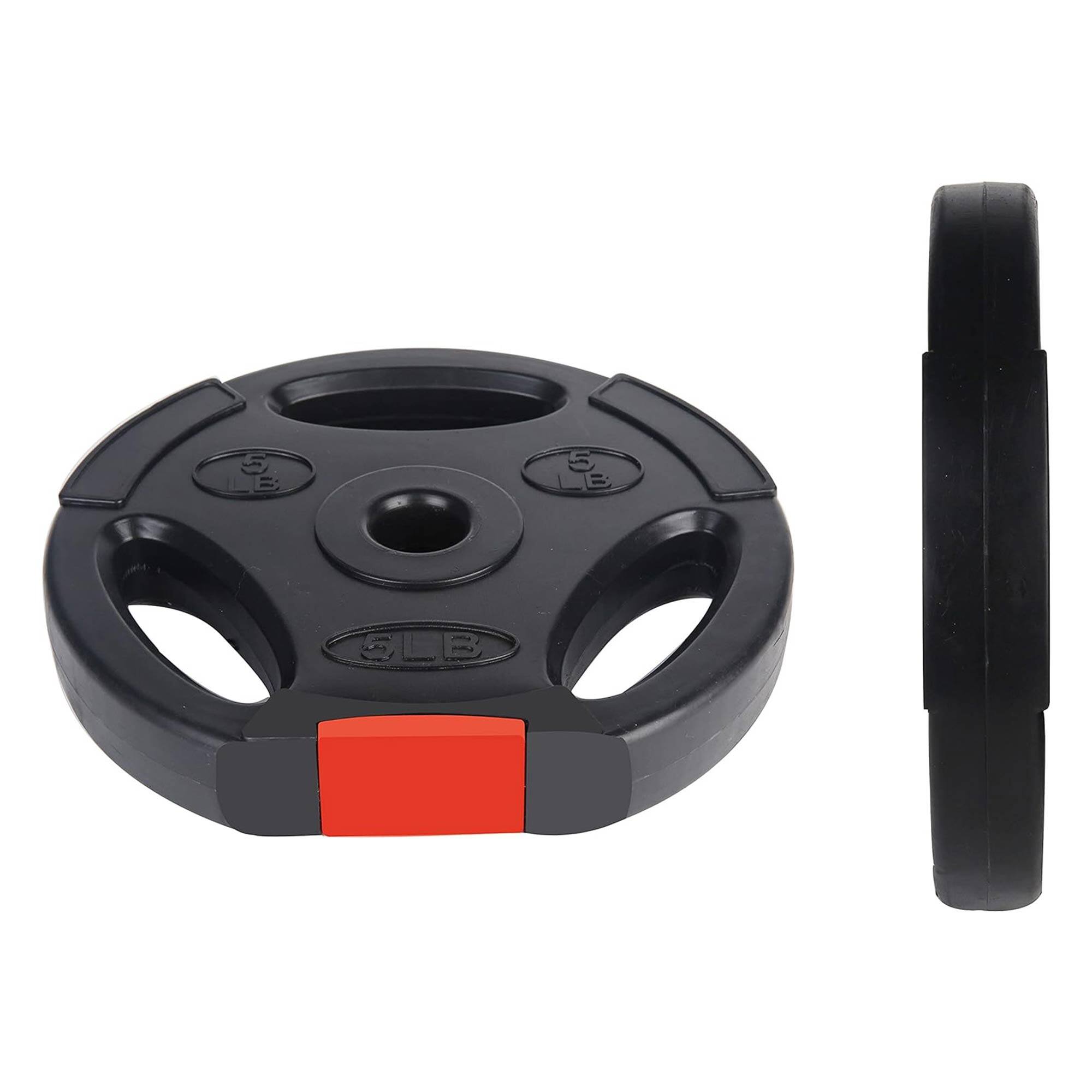 Alt View 3. Signature Fitness - Signature Fitness Standard 5 Pound Coded Olympic Weight Plate, Black (Set of 2) - Black.