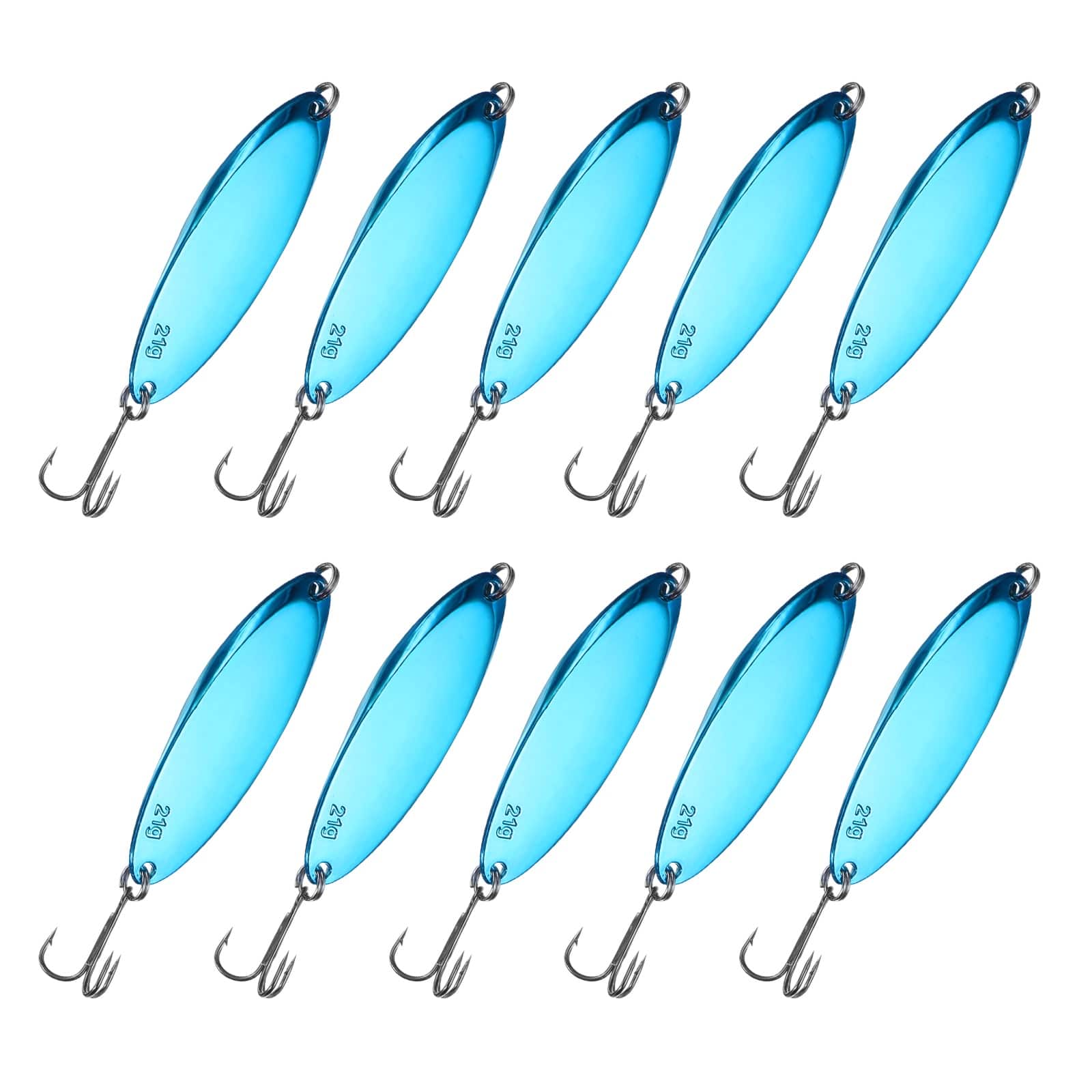 Unique Bargains - Fishing Spoons Lures, Metal Saltwater Treble Trout Lures Jigging Spoon Casting Spinner Baits 10pcs 3/4 oz - Blue price history on PriceWatchPro