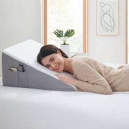 Sweet Home Collection - Bed Wedge Pillow with High Density Foam for versatile support, 7.5-Inch - White