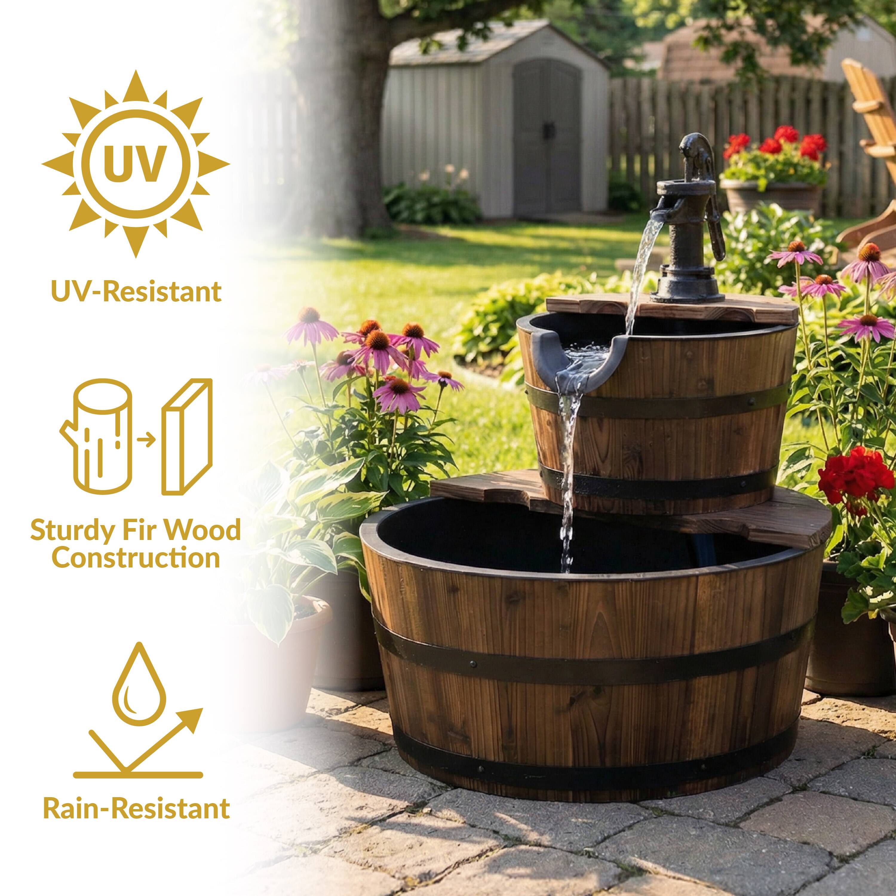 UV-Resistant  
Sturdy Fir Wood Construction  
Rain-Resistant