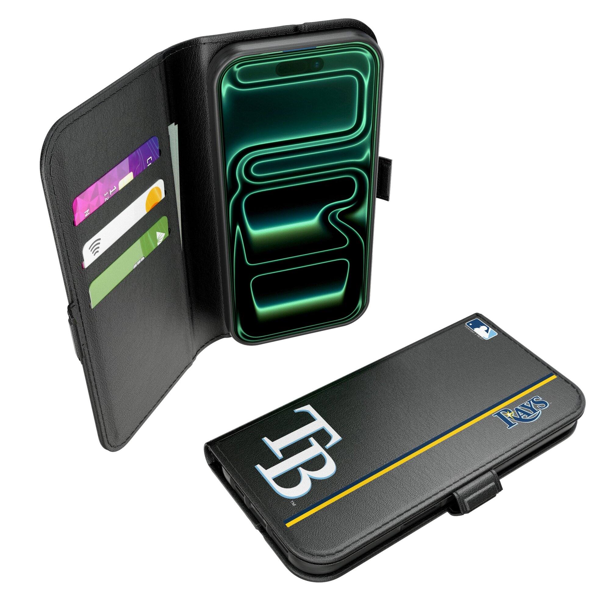 Front. Keyscaper - Tampa Bay Rays iPhone Folio 2.0 Case - 17 Pro Max - Black.