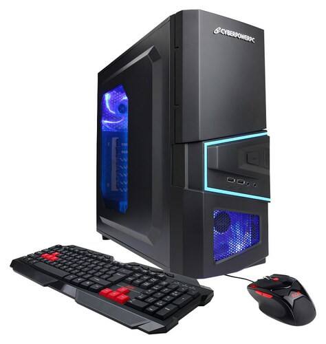 Front. CyberPowerPC - Gamer Xtreme Desktop - Intel Core i5 - 8GB Memory - 2TB Hard Drive - Black/Blue.