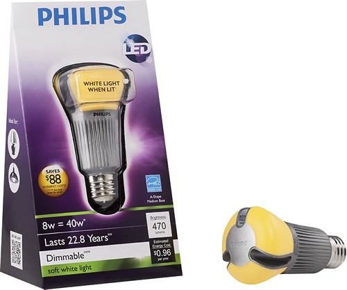 Buy: 470-Lumen, Dimmable A19 Light Bulb, 40-Watt Equivalent White 422238