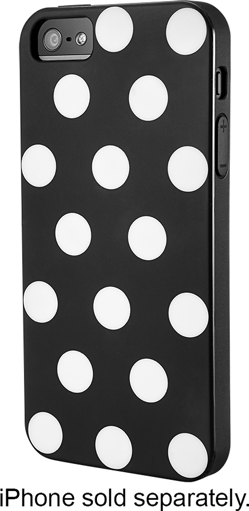 Best Buy: Dynex™ Polka Dot Case for Apple® iPhone® 5 and 5s Black ...