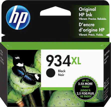 Front. HP - 934XL High-Yield Ink Cartridge - Black.