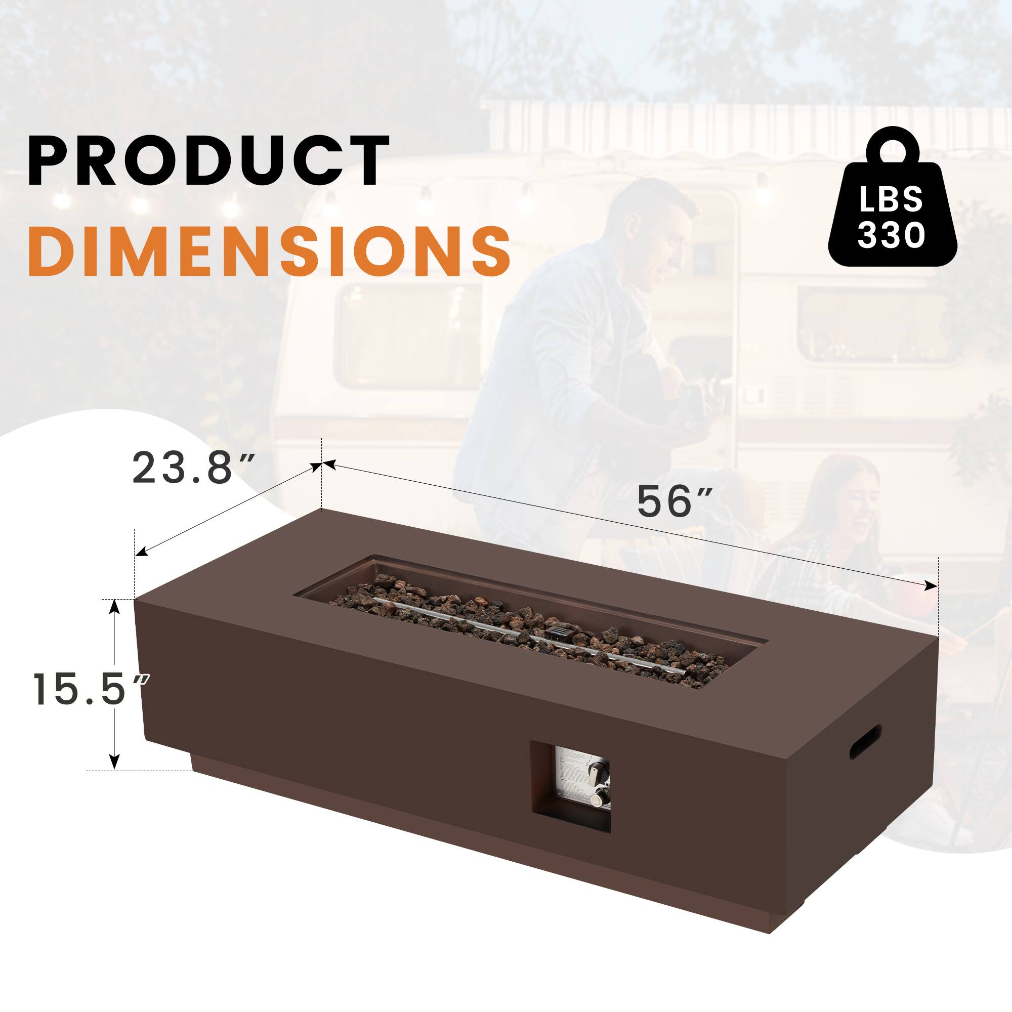 PRODUCT DIMENSIONS  
LBS 330  
23.8" x 56" x 15.5"