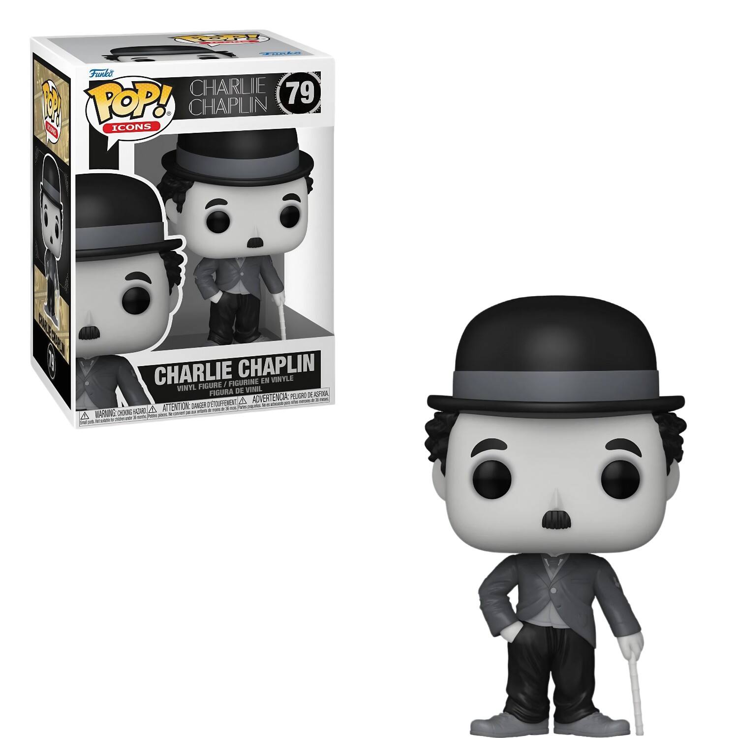 P TE Furkd CHARLIE 79 1 TOP! . CHAPLIN ICONS CHARLIE CHAPLIN FIGURINE EN VINYLE FIGURE J VINYL DE VIMIL FIGURA PELERO  ASPRA ETUFFEMNT A ADVERTENDA - - -  - DARH -- - ATTENION  - e  200 SOR A - - - - A NARUING . - - - - - - -