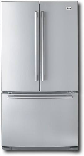 Front Standard. LG - 25.0 Cu. Ft. Side-by-Side Refrigerator with Bottom-Mount Freezer - Stainless-Steel (Special Order).