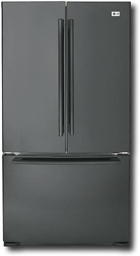 Front Standard. LG - 20.7 Cu. Ft. Side-by-Side Refrigerator with Bottom-Mount Freezer - Black.