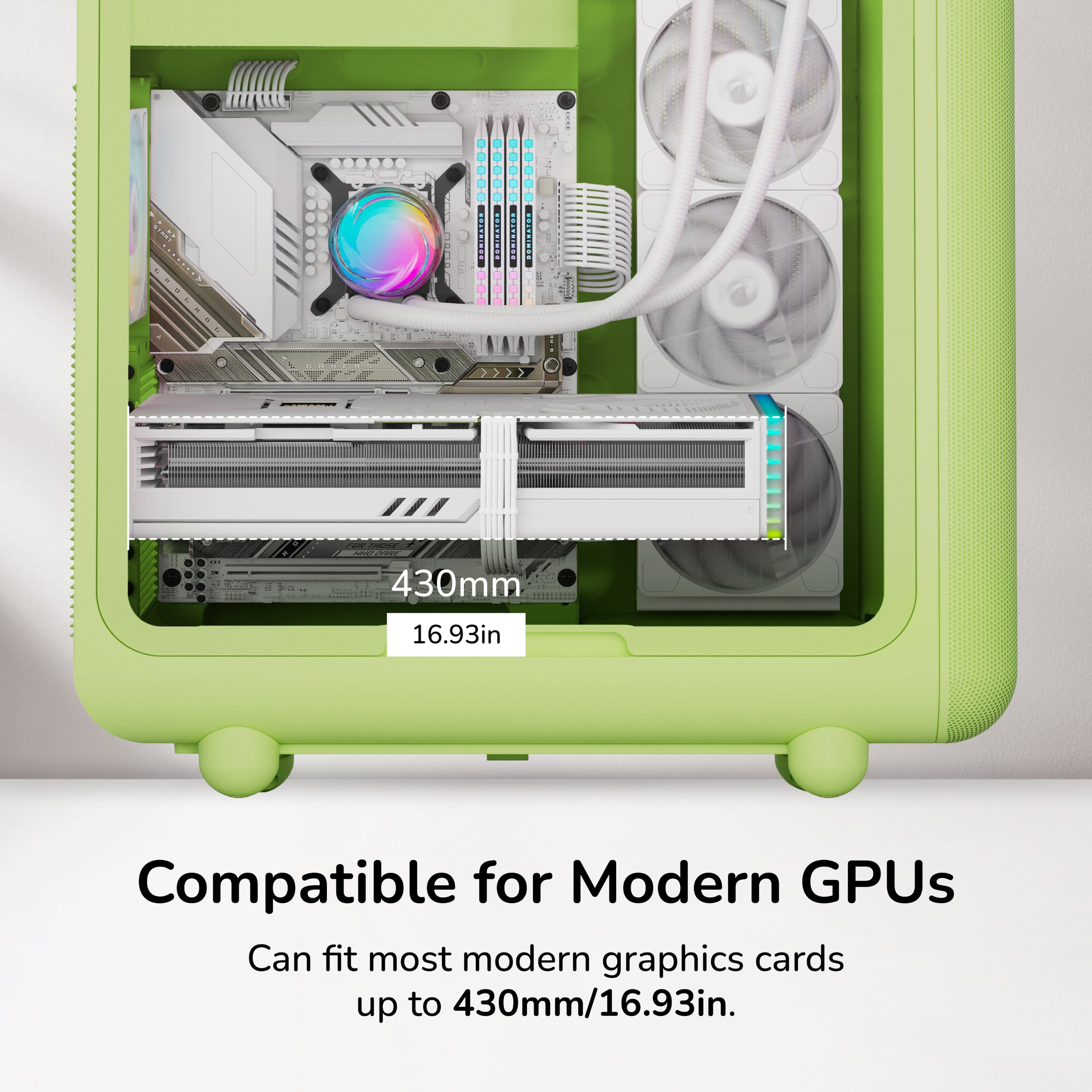 HYTE X50 Modern Performance ATX Mid Tower PC Gaming Case Matcha