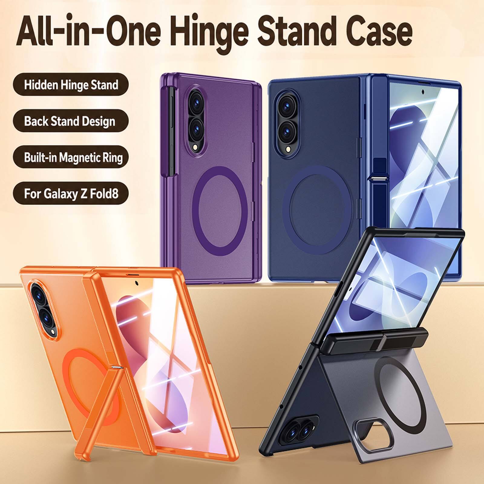 All-in-One Hinge Stand Case

- Hidden Hinge Stand
- Back Stand Design
- Built-in Magnetic Ring
- For Galaxy Z Fold8