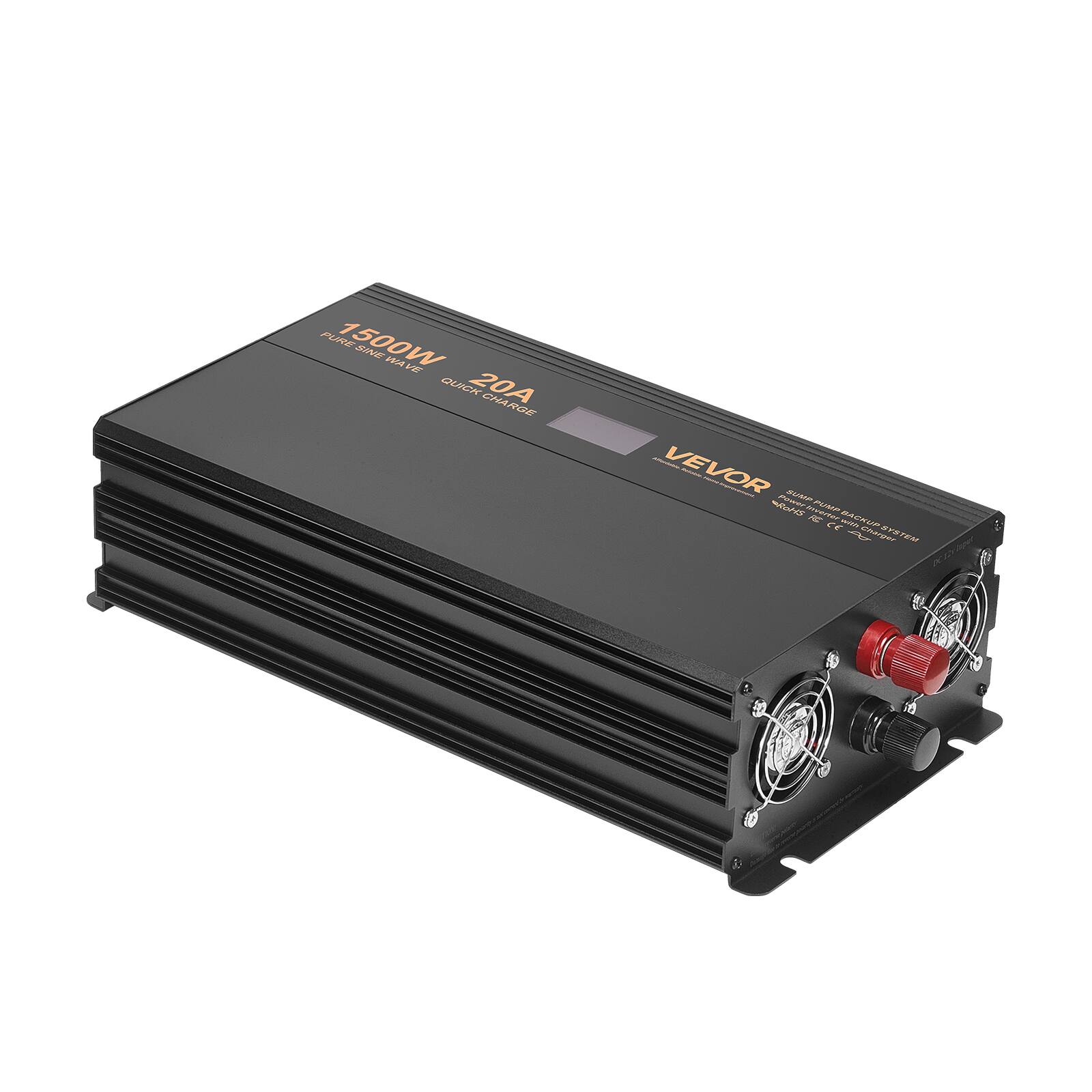 PURE 1500W SINE WAVE QUICK 20A CHARGE  
- VEVOR - Power SUMP PUMP ROHS Inverter RC BACKUP C CE with Charger SYSTEM