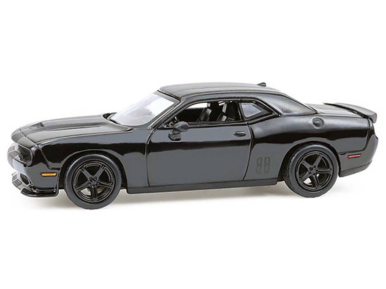 Angle. Greenlight - 2016 Dodge Challenger R/T Hemi Black "Black Bandit" Series 30 1/64 Diecast Model Car by Greenlight - Black.