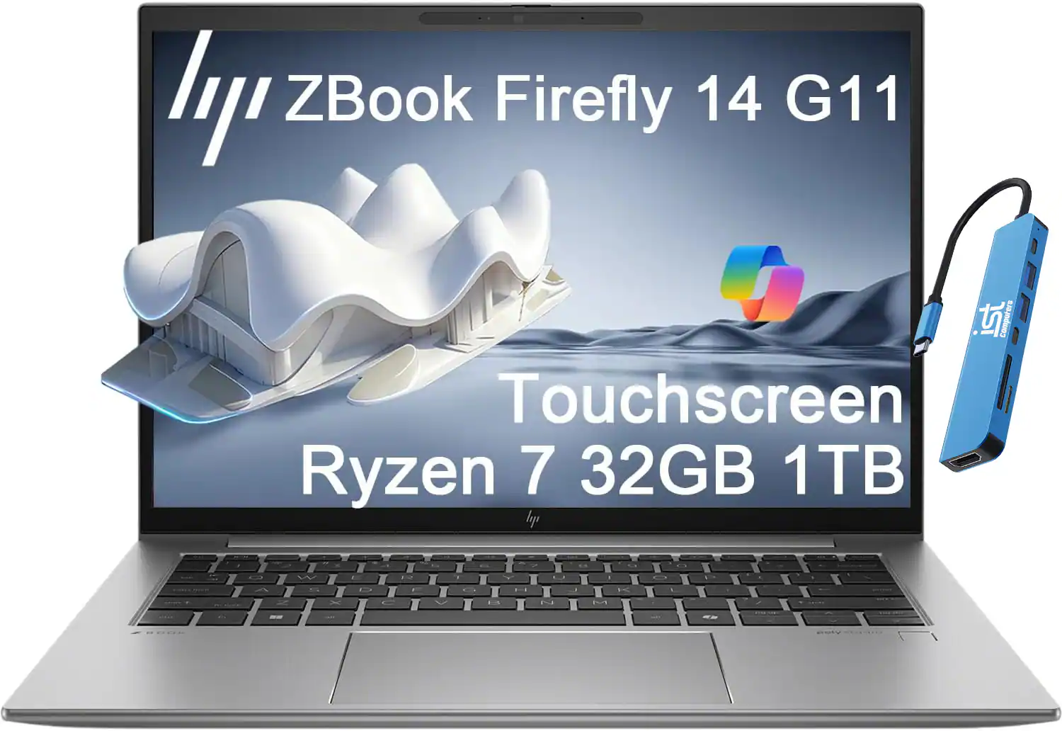 HP - ZBook Firefly 14 G11 14" FHD+ Touchscreen Mobile Workstation - AMD Ryzen 7 - 32GB - 1TB SSD -Thunderbolt 4 - Win 11Pro - Gray