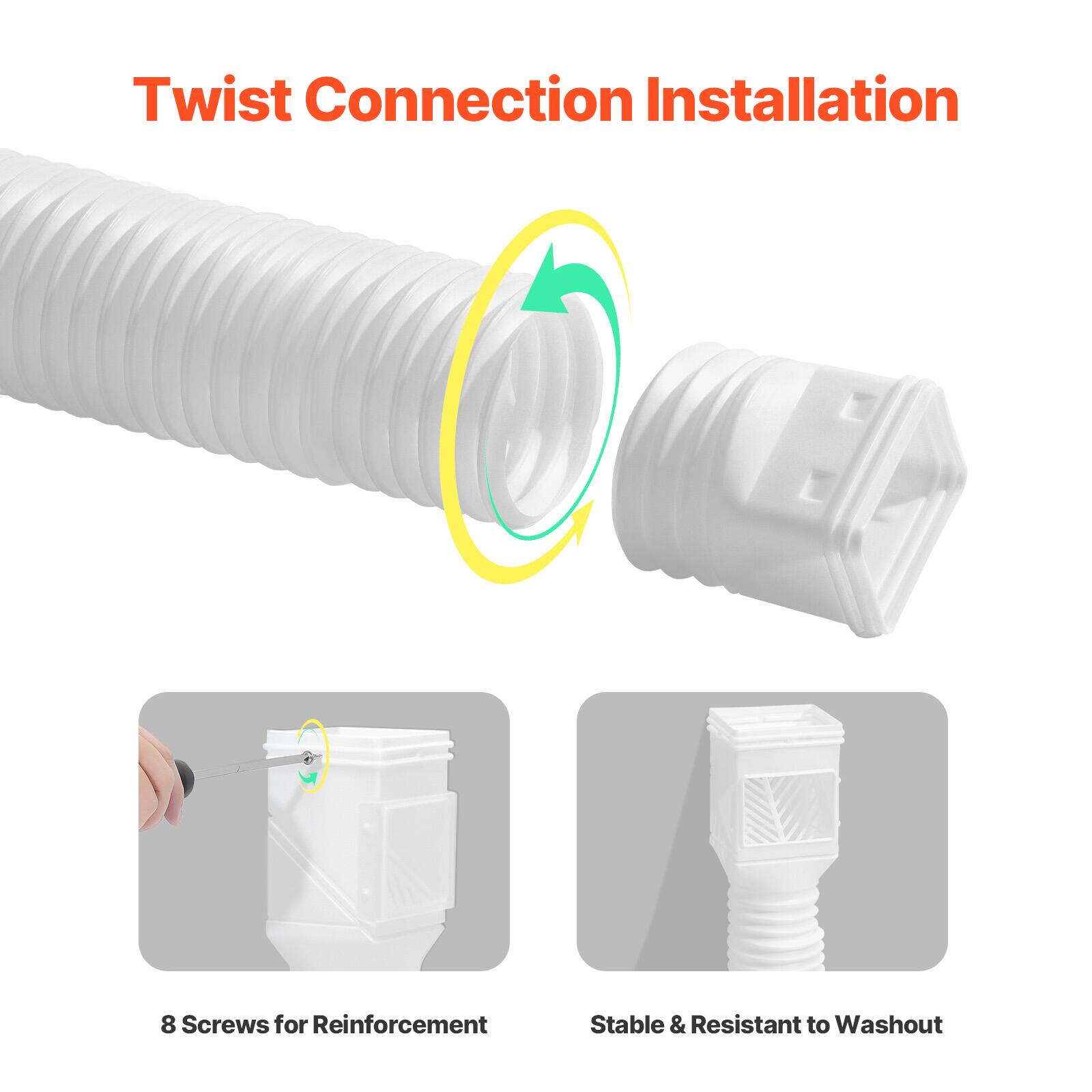 Twist Connection Installation
8 Screws for Reinforcement
Stable & Resistant to Washout