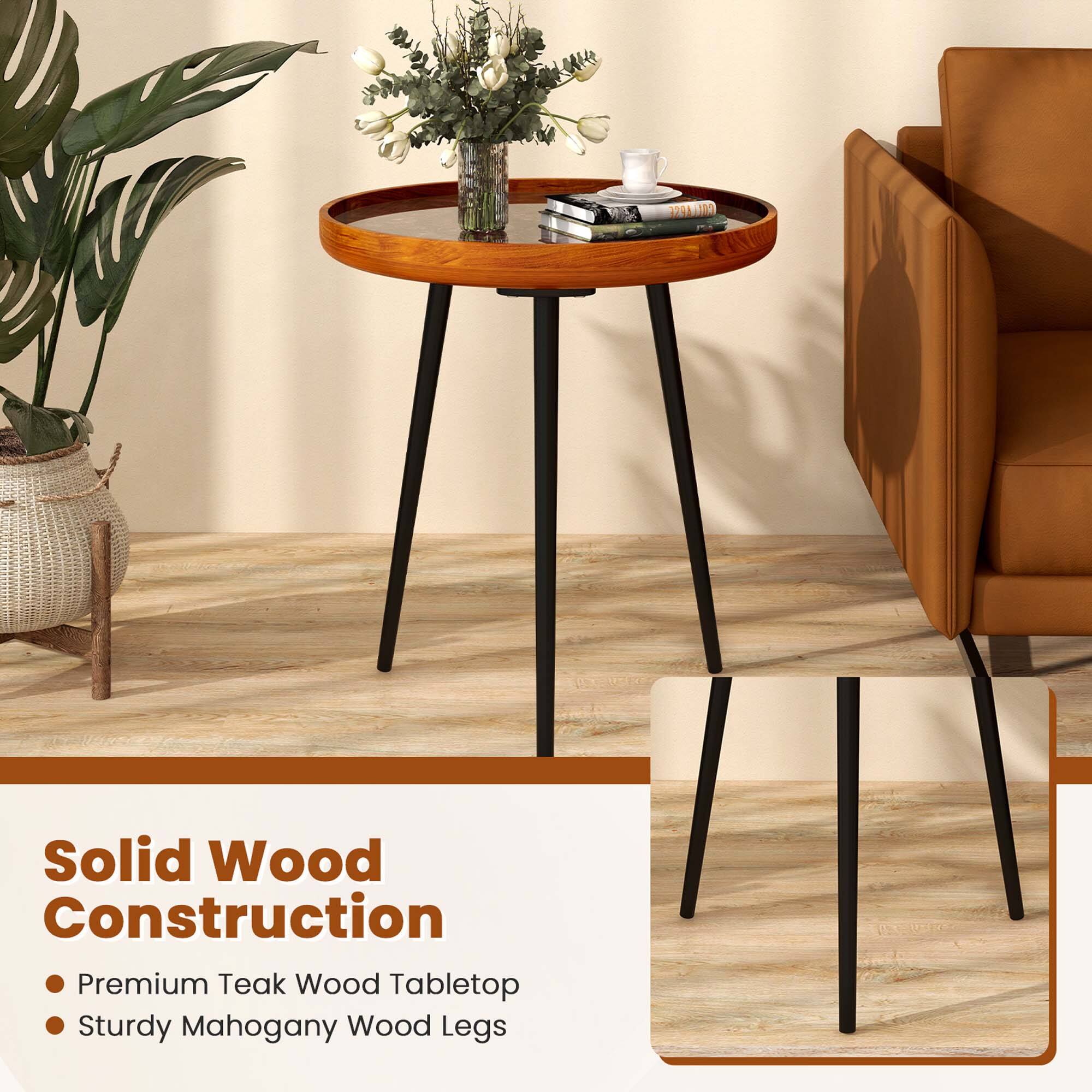 Solid Wood Construction

- Premium Teak Wood Tabletop
- Sturdy Mahogany Wood Legs