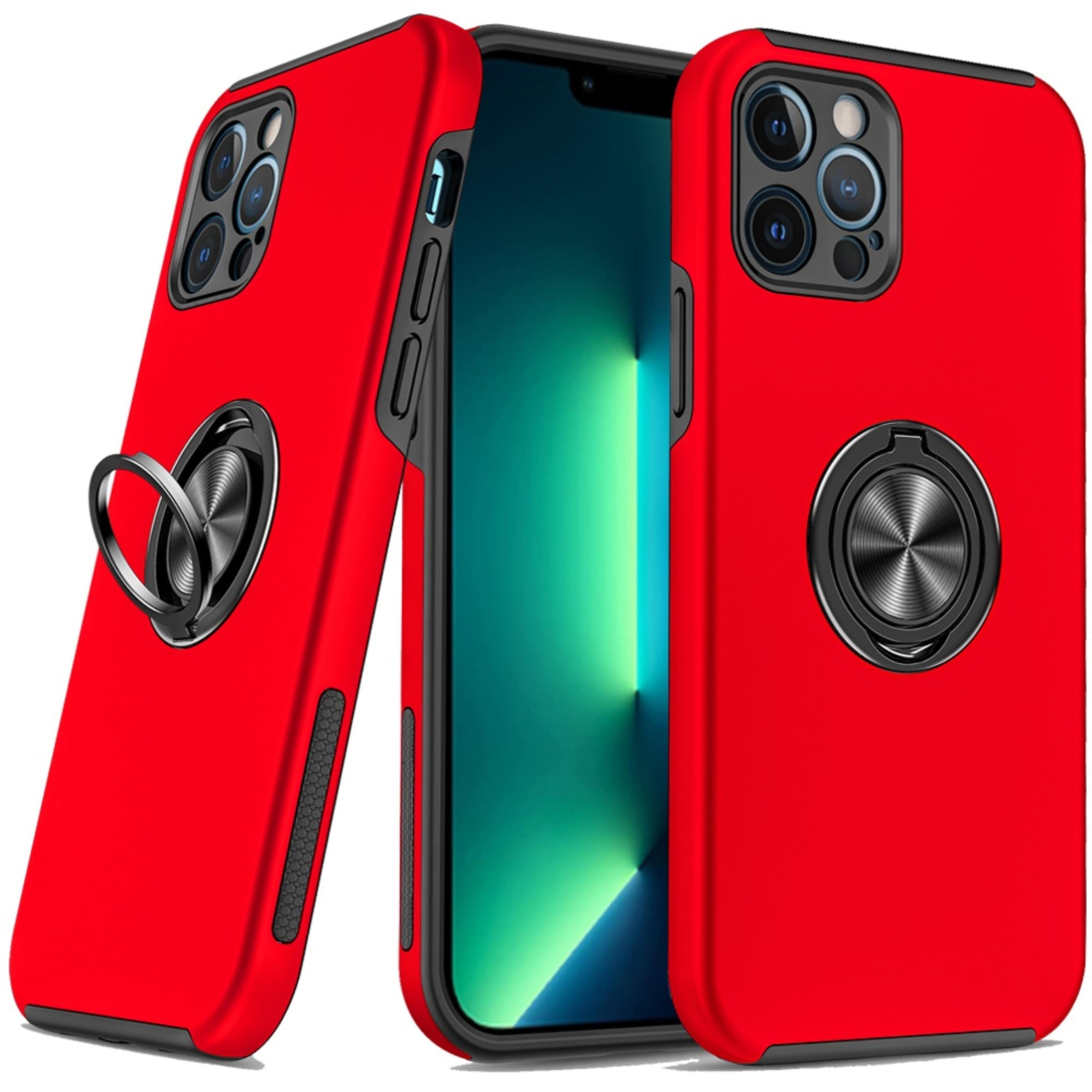 Kitcheniva - Rubberized Magnetic Ring Stand Cover For iPhone 13 Pro - Red price history on PriceWatchPro