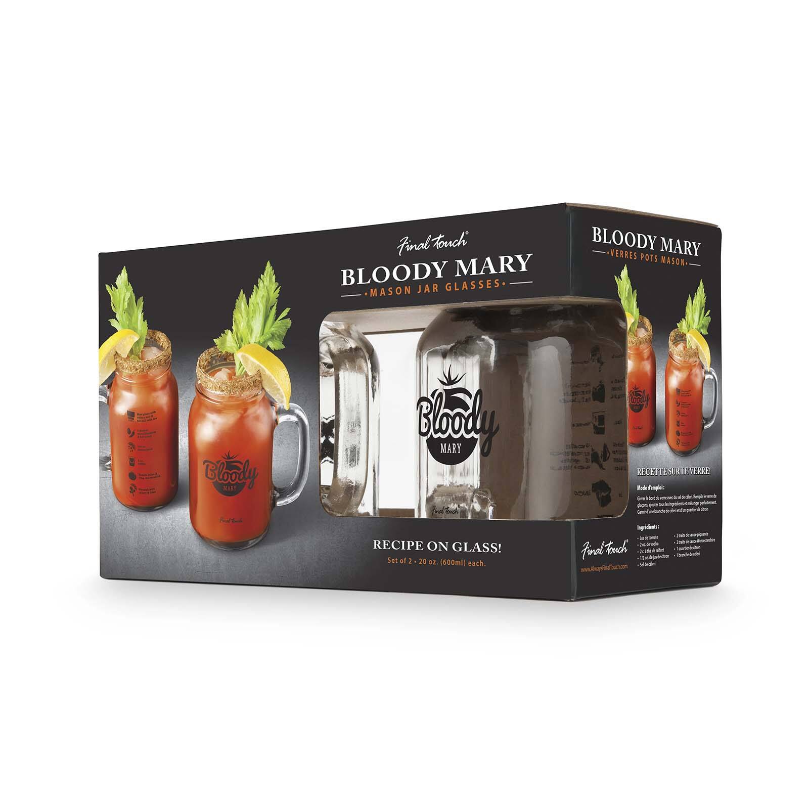 Final Touch BLOODY MARY VERRES POTS MASON. BLOODY MARY MASON JAR GLASSES.

Coca-Cola WAT!

RECIPE ON GLASS! 2 - 20 OZ. (500ml) each.

Pinel