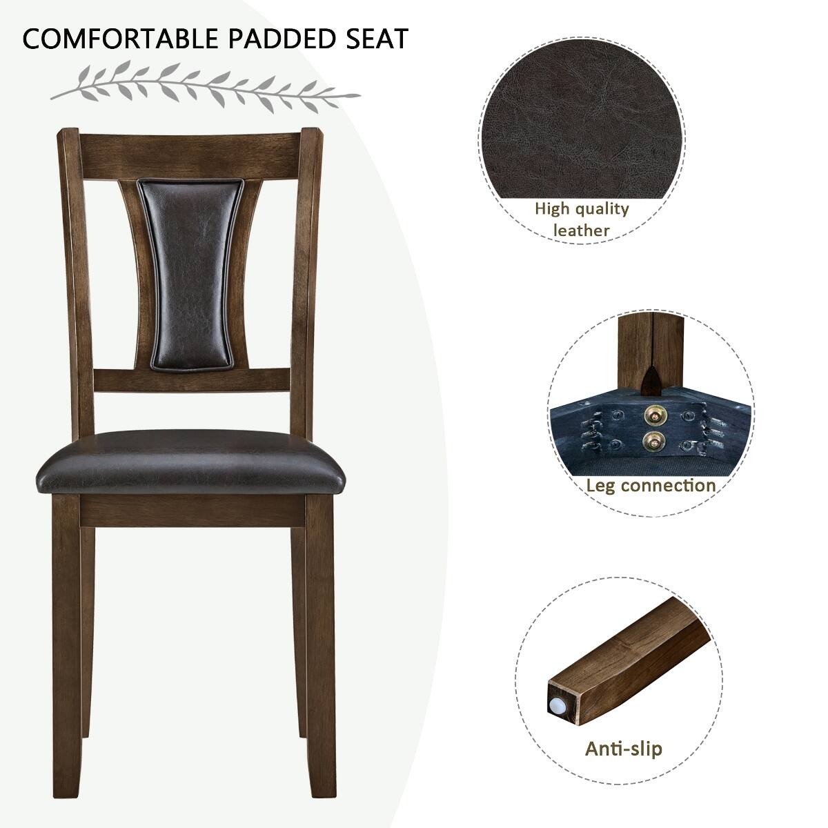 COMFORTABLE PADDED SEAT

High quality leather

Leg connection

Anti-slip