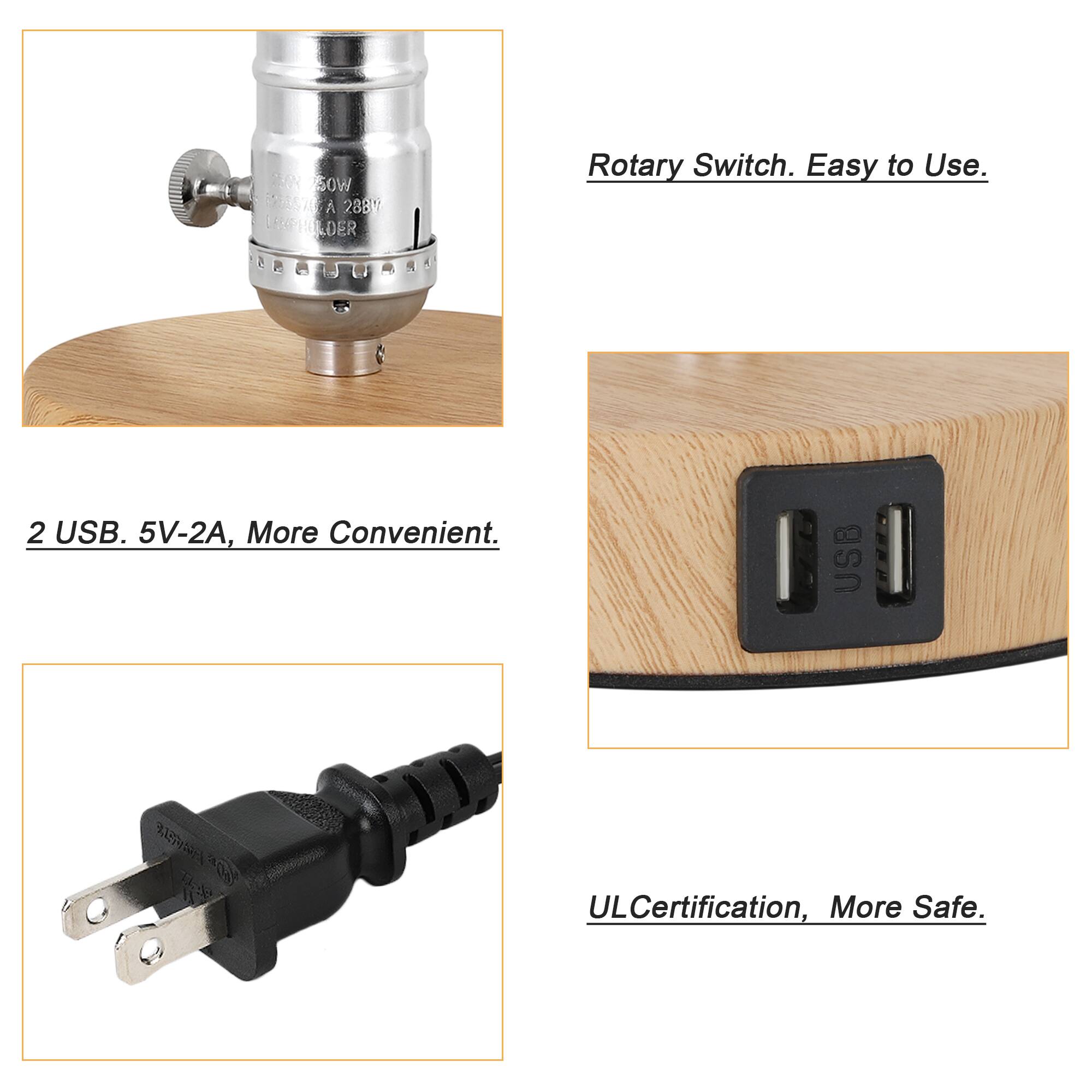 50W I A 28BY LESFHOLDER Rotary Switch. Easy to Use. 2 USB. 5V-2A, More Convenient. USB CY ULCertification, More Safe.