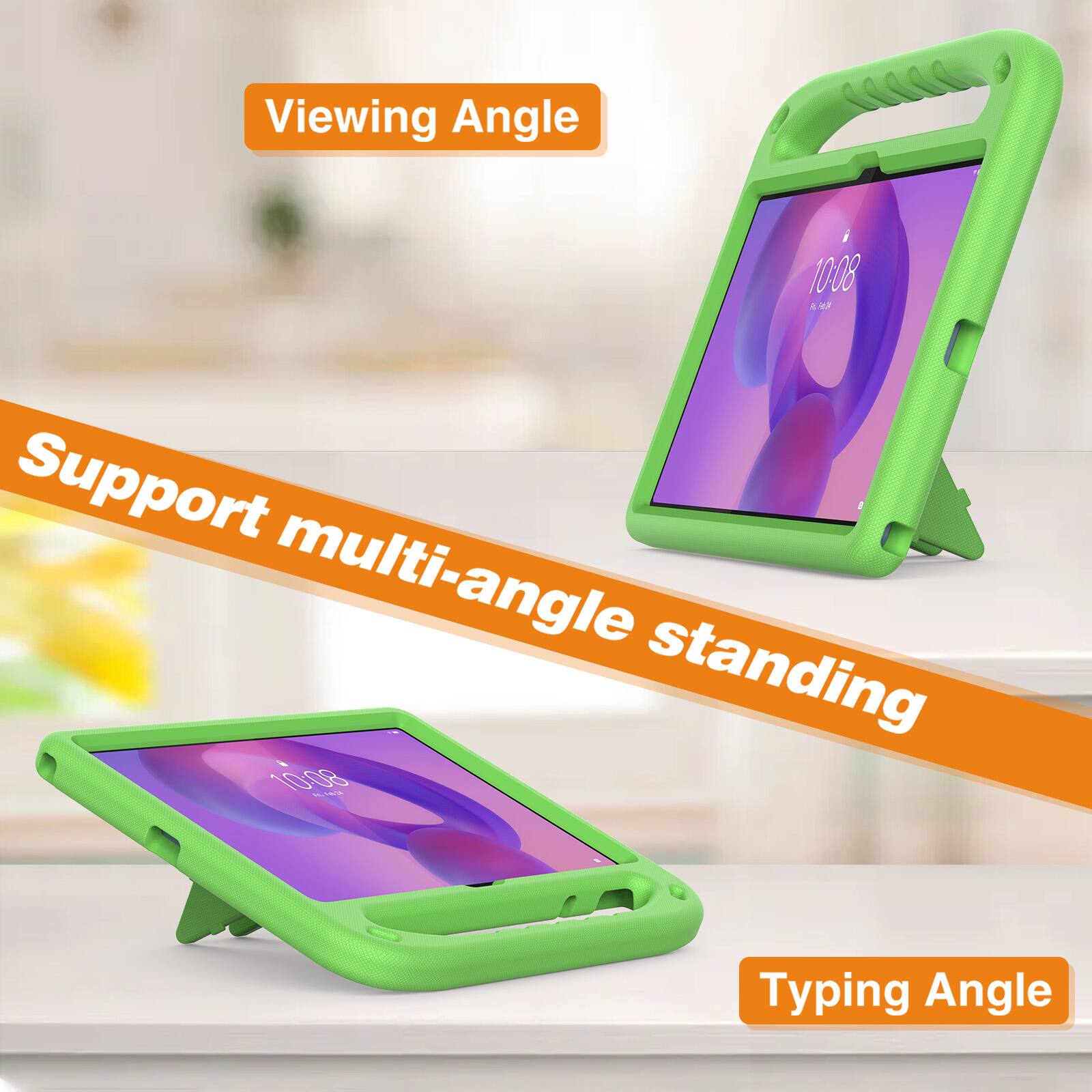 Viewing Angle  
10:08 96.34 Support multi-angle standing 10:08 AL-14  
Typing Angle