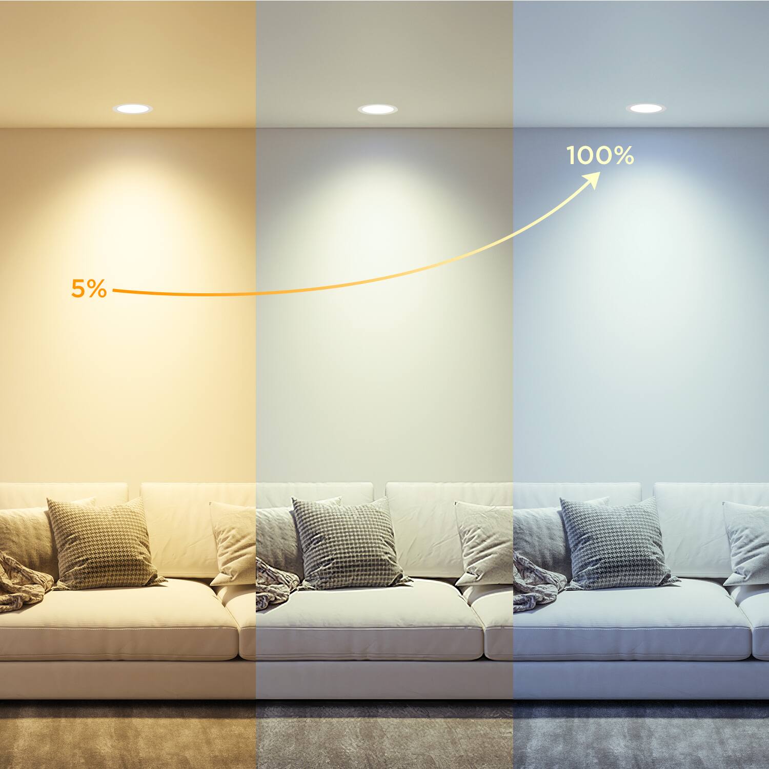 Back. Govee - 6inch Recessed Downlight 4pack with matter - White.