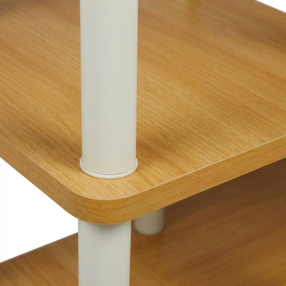 Alt View 1. FurniFact - Beech and White No Tools Entertainment Center with Modern Design - Beech/White.