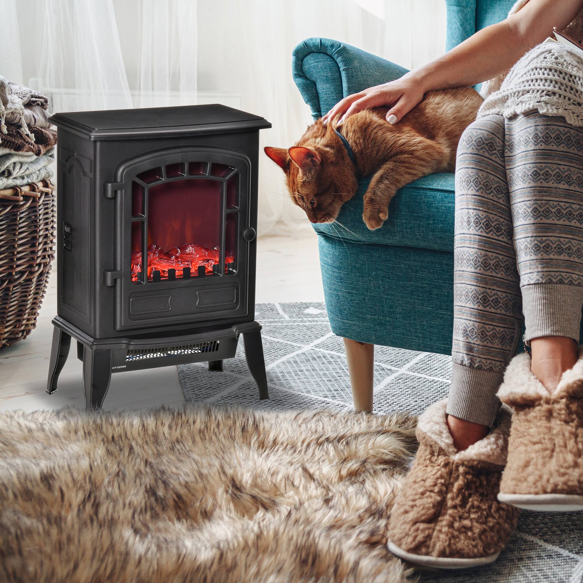 Alt View 1. Homcom - Fireplace Heater - Black.