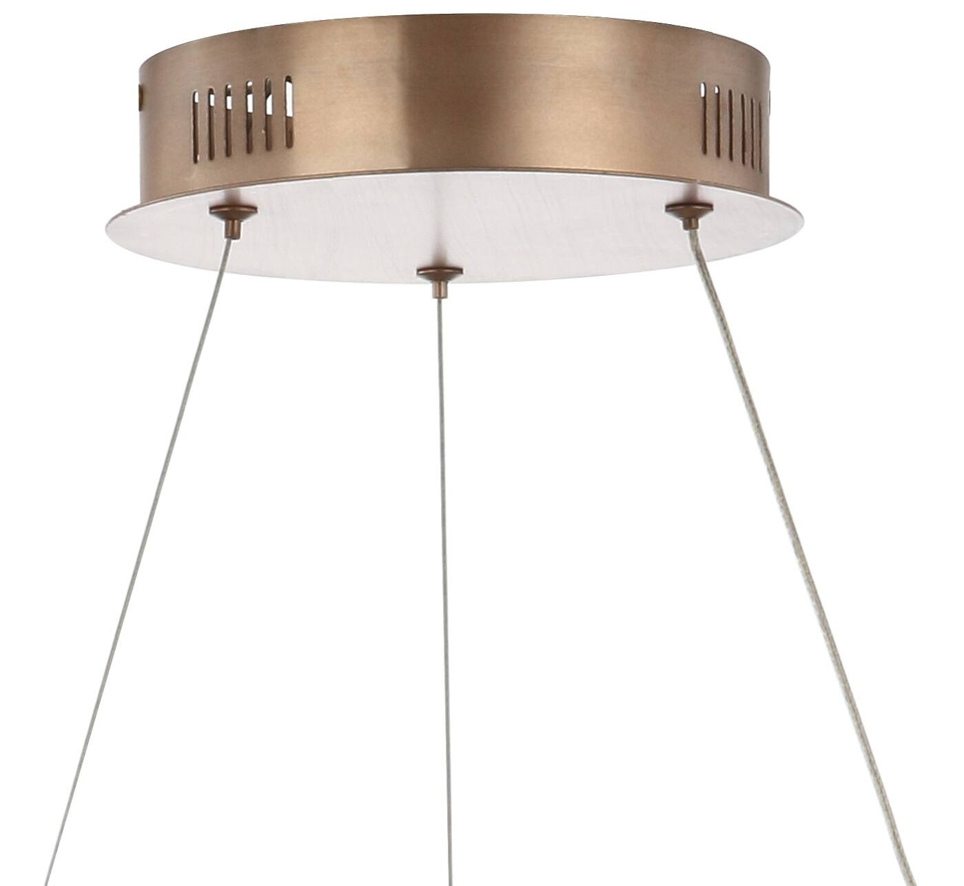 Alt View 5. Jonathan Y - Cursive 24" Adjustable Spiral Integrated LED Metal Chandelier Ceiling Light, Coffee - Coffee.