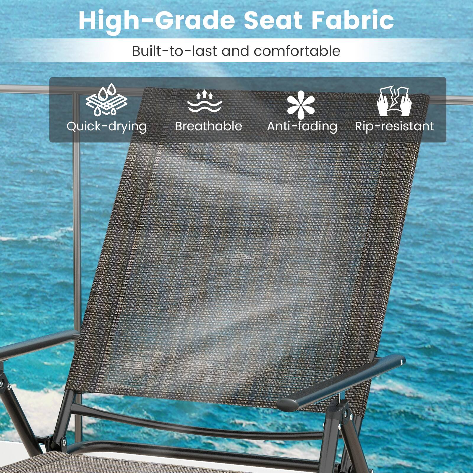 High-Grade Seat Fabric
Built-to-last and comfortable
Quick-drying
Breathable
Anti-fading
Rip-resistant