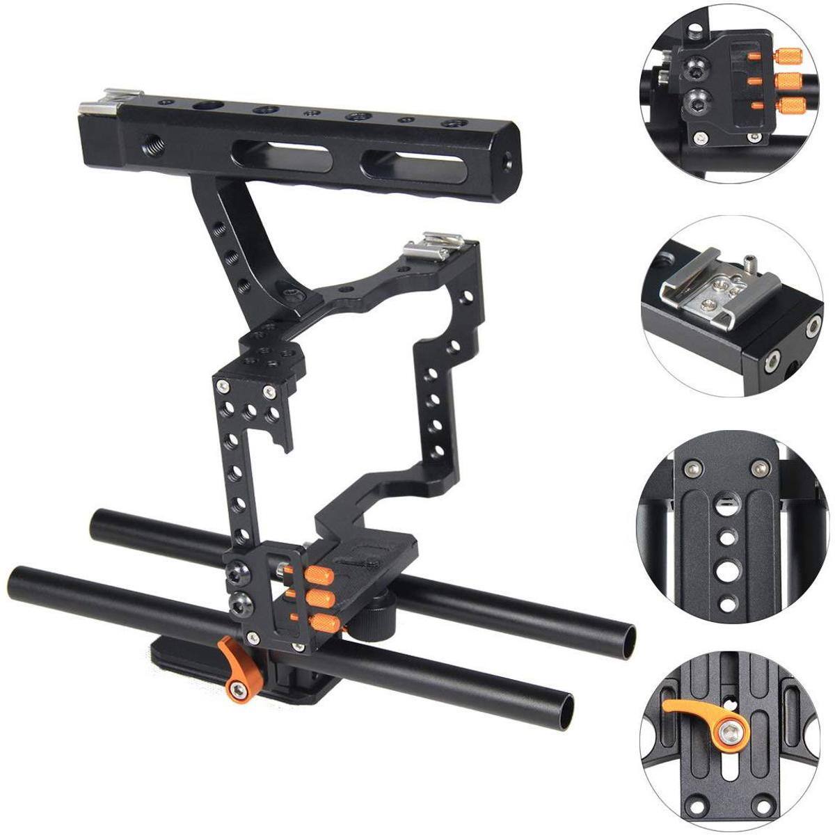 Alt View 4. YELANGU - YELANGU C5 Camera Video Cage Kit for Sony GH4/A7, Orange.