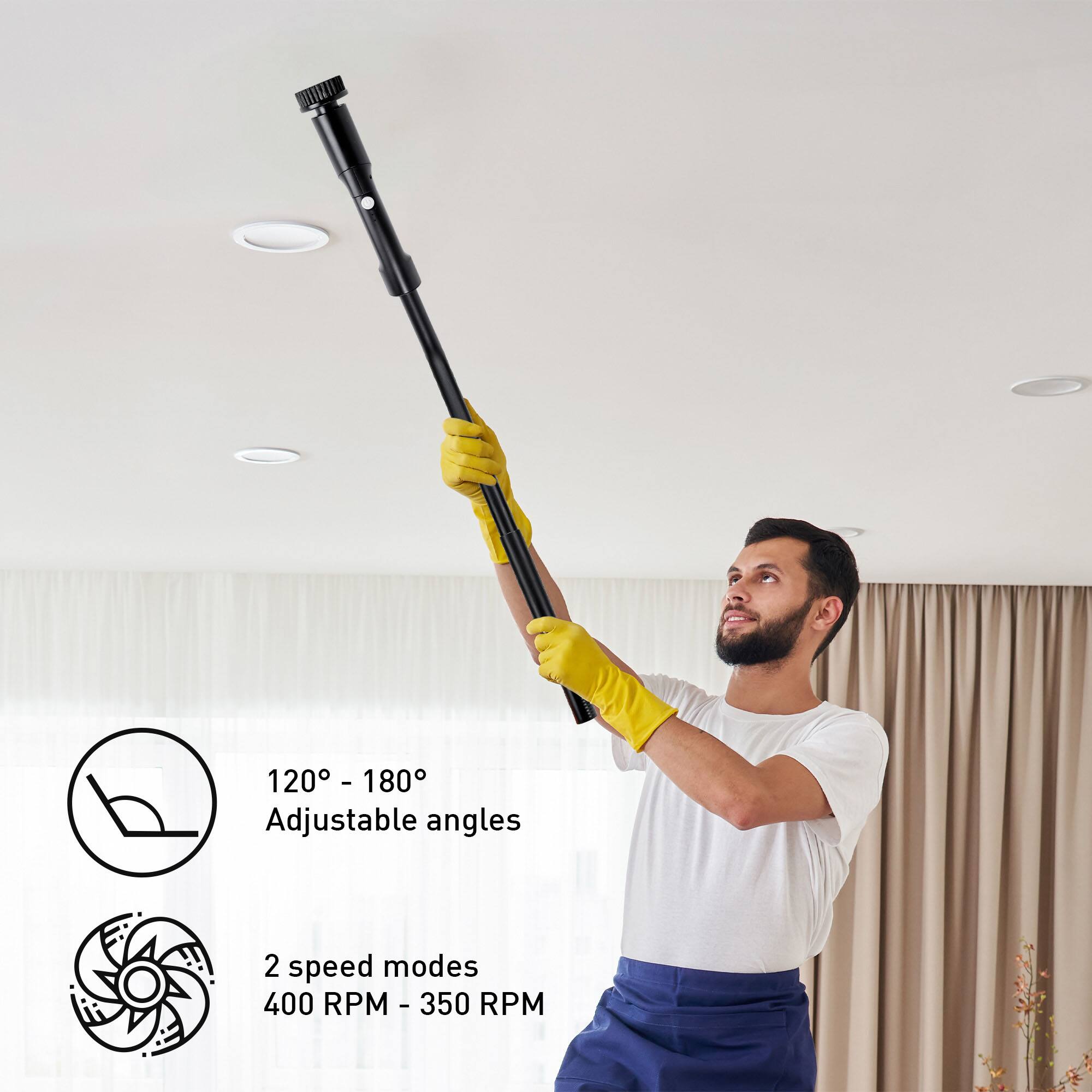 120° - 180° Adjustable angles

2 speed modes
400 RPM - 350 RPM