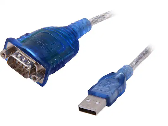 Front. Cables to Go - C2G 26886 USB to DB9 Serial RS232 Adapter Cable, Blue (1.5 Feet, 0.45 Meters) - Blue.