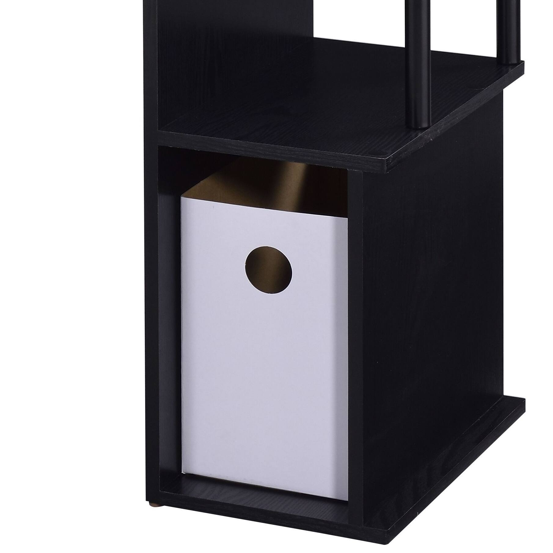 Left. TinyHomie - Lyphre Black Finish Computer Desk - Black.