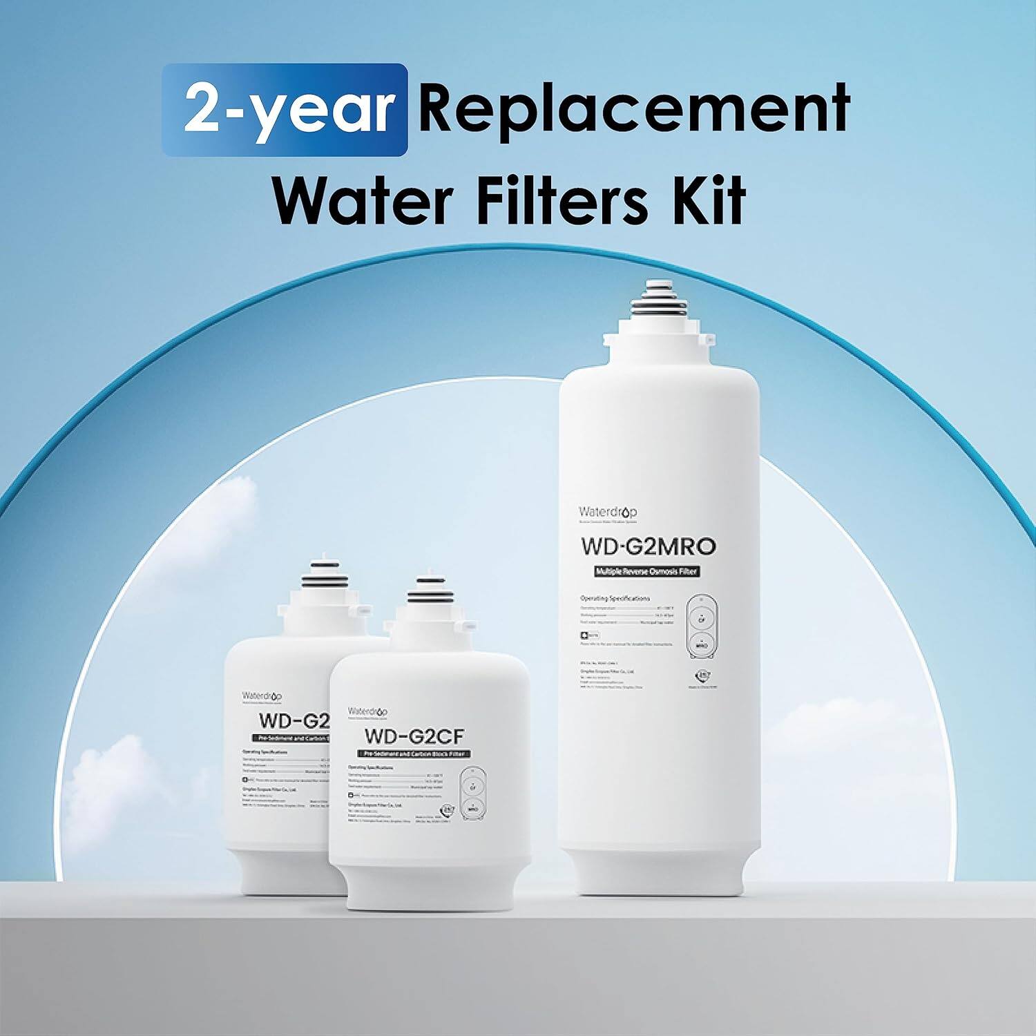 2-year Replacement Water Filters Kit

Waterdrop WD-G2MRO

Specifications:

Waterdrop WD-G2

Waterdrop WD-G2CF
