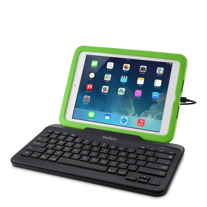 Belkin - Wired Tablet Keyboard w/ Stand for iPad (Lightning Connector) - Black