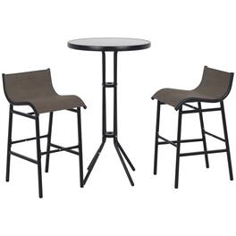 Outsunny - Piece Bar Height Outdoor Bistro Set for 2 - Tan