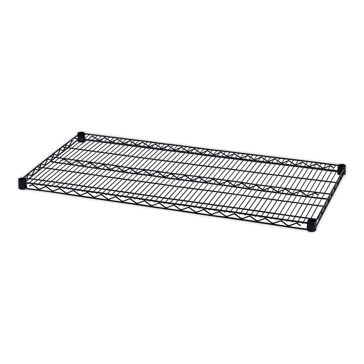Alera - Industrial Wire Shelving Extra Wire Shelves, 48w X 24d, Black, 2 Shelves/carton - Black